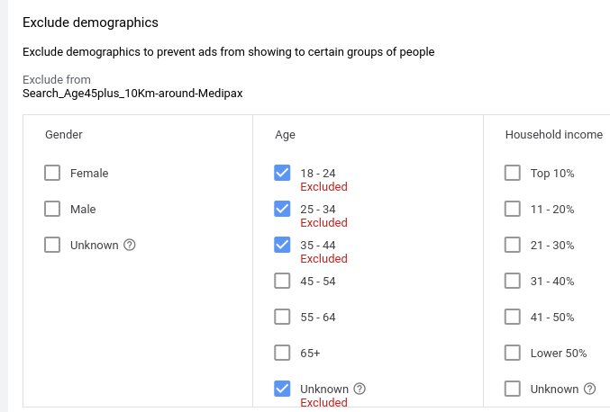 google ads target by age - google ads demographic targeting